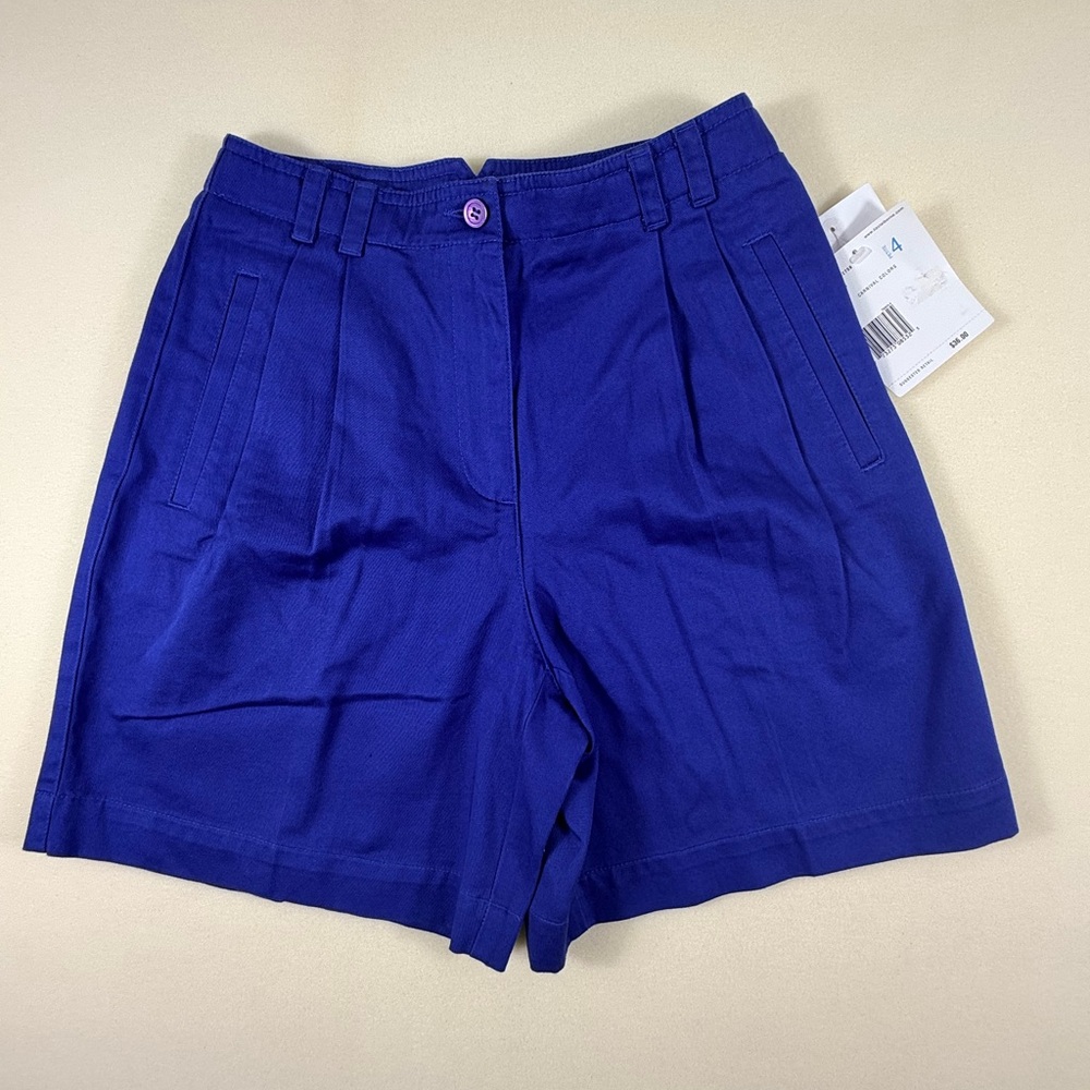 Vintage Lizsport High-Waist Blue Women’s Shorts Womens P4